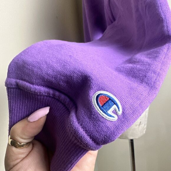 Champion Sweatshirt Women’s Purple Orange Long Sleeve Pullover Sz Large EUC - Picture 7 of 8